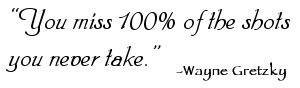 You miss 100% of the shots you never take.